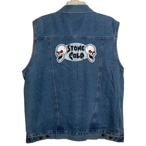 Vintage 1999 Stone Cold Steve Austin Denim Vest Size Medium New with Tags